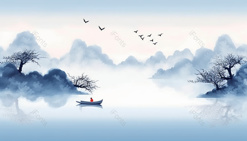 二十四节气中国风意境山水画唯美手绘插画背景,插画/手绘图,插画/手绘图库,插画/手绘图下载,插画/手绘